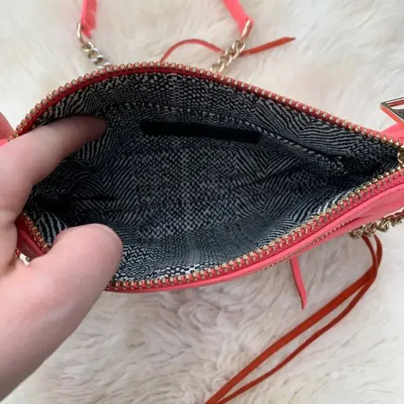 Rebecca Minkoff 3 Zip Mini MAC clutch crossbody bag Bright Hot Neon Pink Barbie - Picture 8 of 8